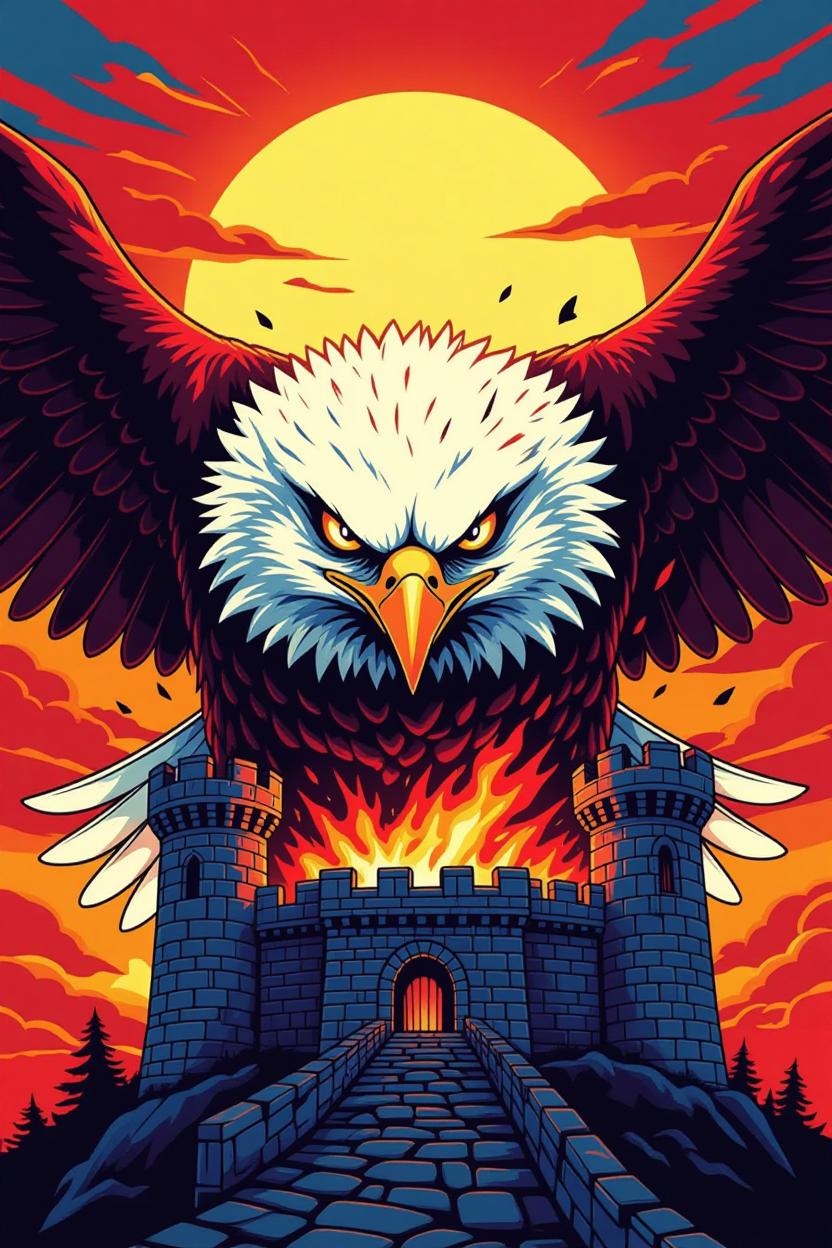Eagle attacking citadel